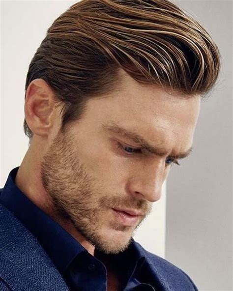 shoulder length haircuts for men|male swept back hair shoulder.